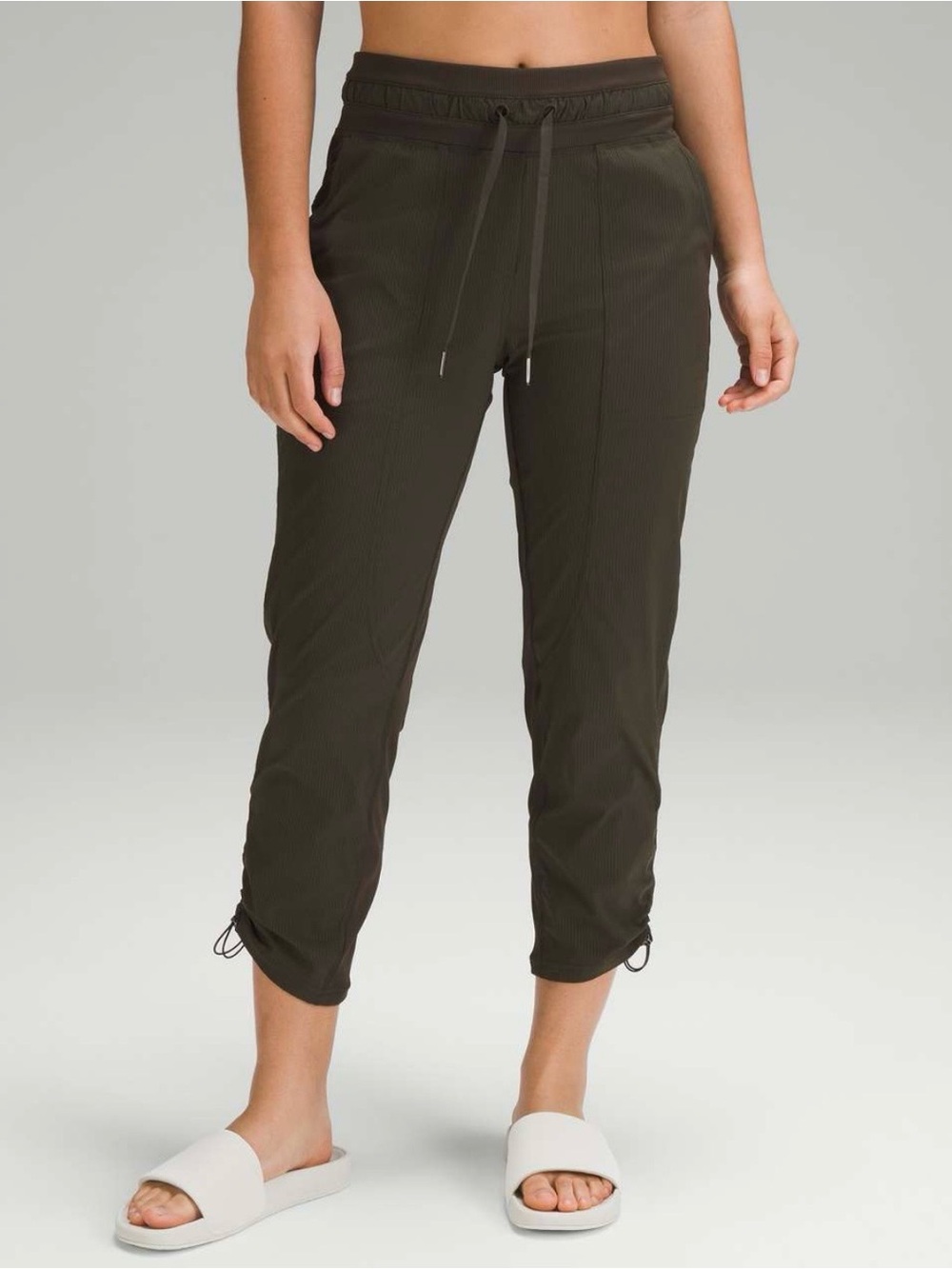 Lululemon Drawstring Active Pants yoga Dance Studio crop cropped 6 small S gray
